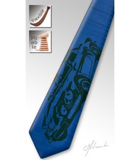 Cravate bleue en bois, Alpine Renault - MELISSAMBRE