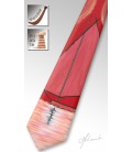 Cravate rouge en bois, voilier