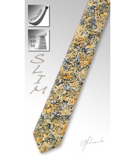 Coral tinted wood slim tie