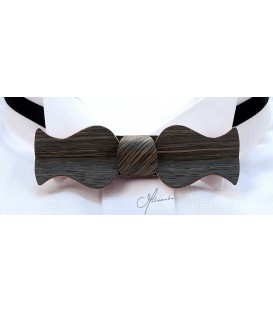 Bow tie in wood, Retro in Marsh Oak - MELISSAMBRE