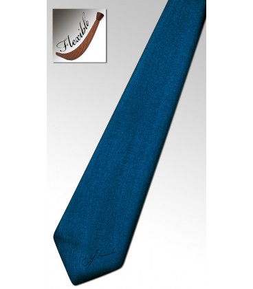 Cravate en bois teinté bleu cobalt