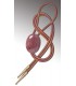 Bolo tie in pink Jasper, natural leather - MELISSAMBRE