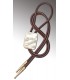 Bolo tie in Mother of Pearl, brown leather - MELISSAMBRE