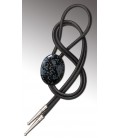 Bolo tie in speckled Obsidian