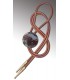Bolo tie in Obsidian of Madagascar, natural leather - MELISSAMBRE