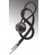 Bolo tie in Obsidian of Madagascar, black leather - MELISSAMBRE