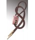 Bolo tie in pink circular Agate, brown leather - MELISSAMBRE