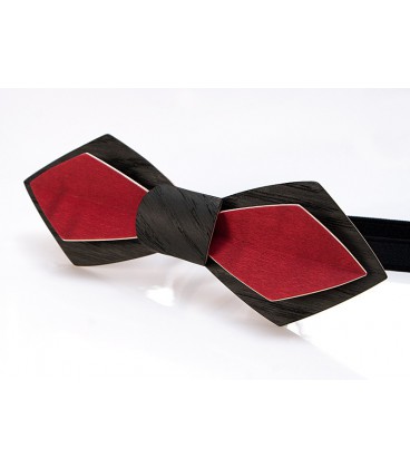 Bow tie in wood, Nib in black Oak & tinted Marple - MELISSAMBRE