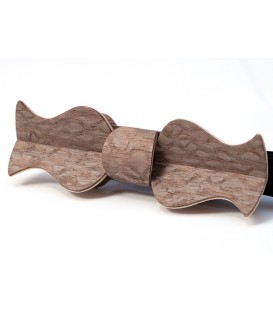 Bow tie in wood, Retro in hazelnut tinted Louro-Faïa - MELISSAMBRE
