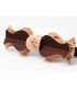 Bow tie in wood, Retro in mottled Birch & smoked Larch - MELISSAMBRE