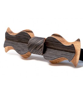 Bow tie in wood, Retro in white Ebony & Marsh Oak - MELISSAMBRE