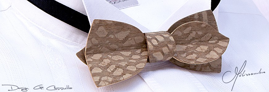 Bow Tie in Wood - Asymmetric - MELISSAMBRE